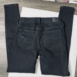 American Eagle Black jeans Size 2 next level stretch, Distressed